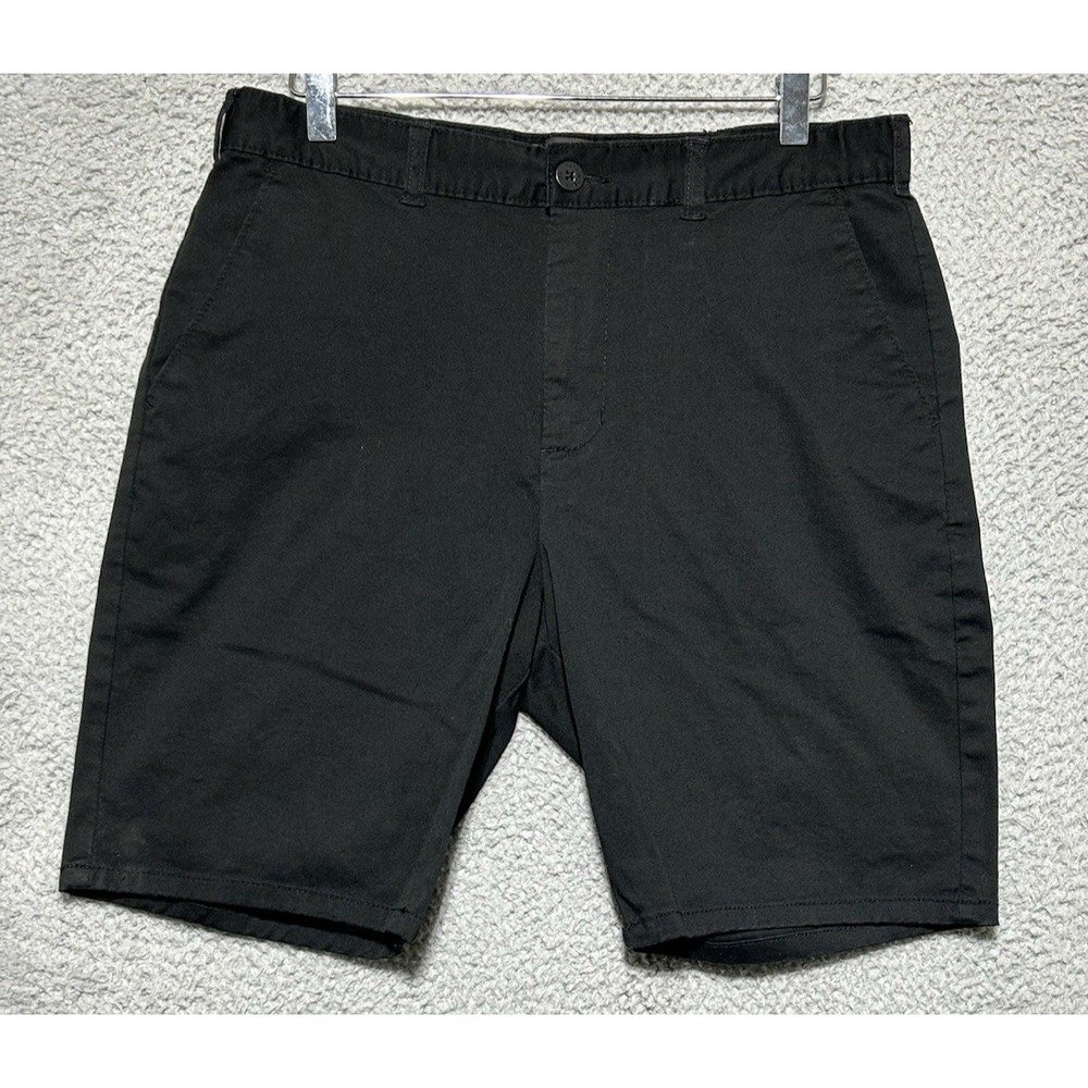 Pacsun‎ Mens Size 32 9" Inseam Black Stretch Chino Shorts Pockets Casual